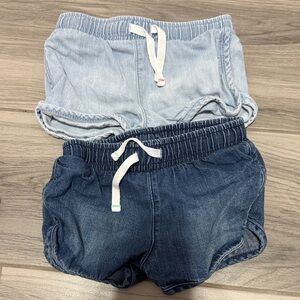 Cat & Jack Denim Drawstring Shorts - Light Blue & Dark Blue